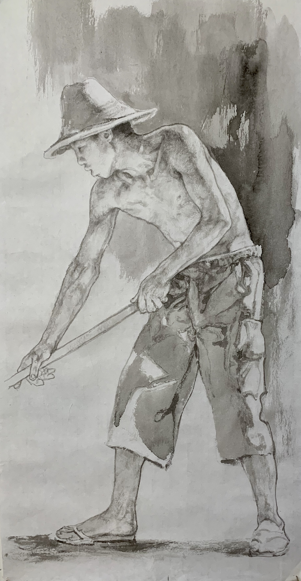 王根生,一位有责任感的艺术家,中国画《愚公移山》创作过程记实