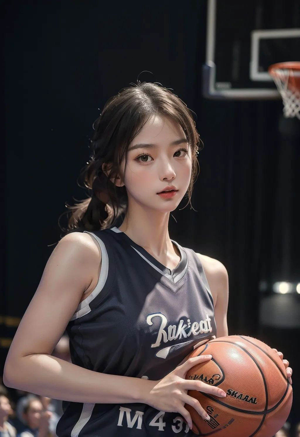 ai绘画-清纯甜美的篮球少女