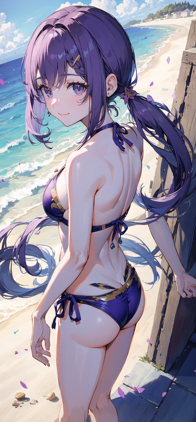 刻晴泳衣精美壁纸,来自ai绘图的魔法!015