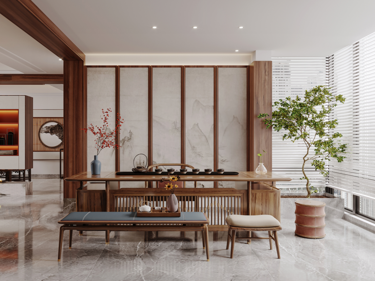 新中式充满东方韵味,弥漫着沉静高雅的气息