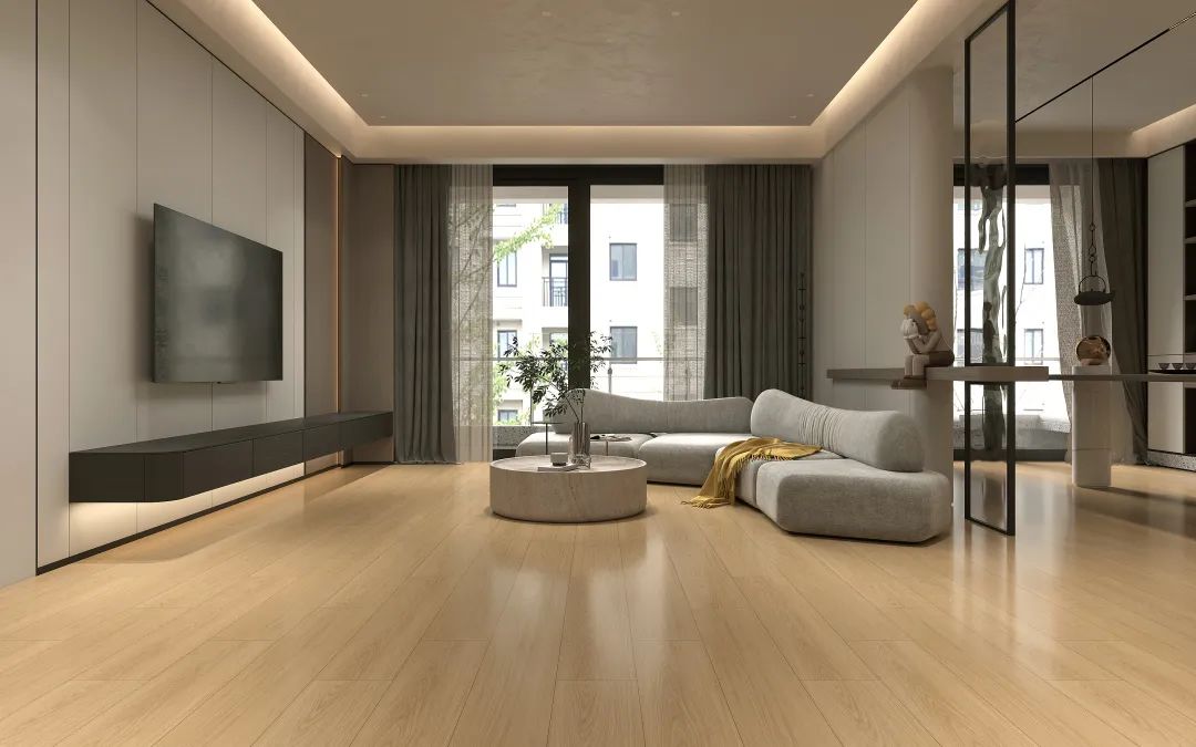 整屋的氛围以温暖,有活力的暖色调为主,奶咖色的木纹砖巧妙利用,让