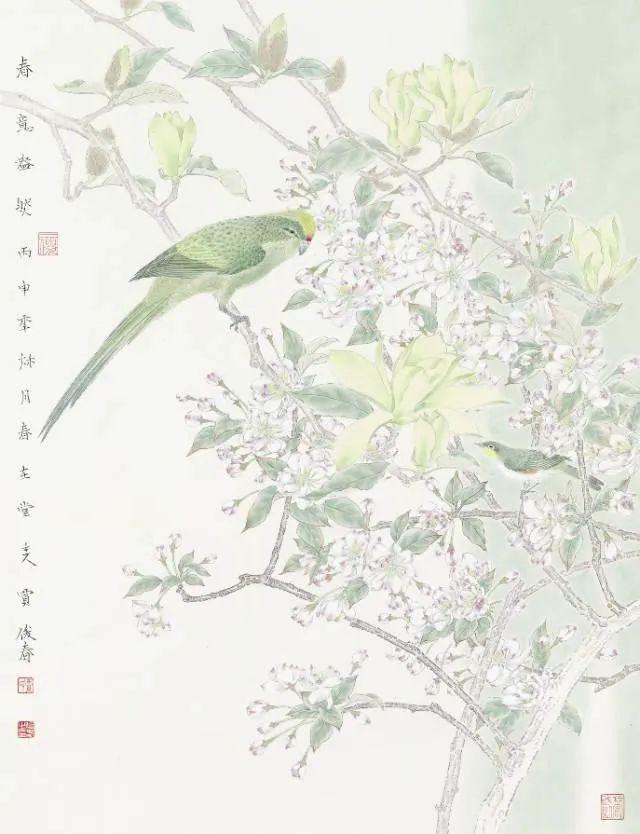 「津门网」清新淡雅天然饰——贾俊春花鸟画