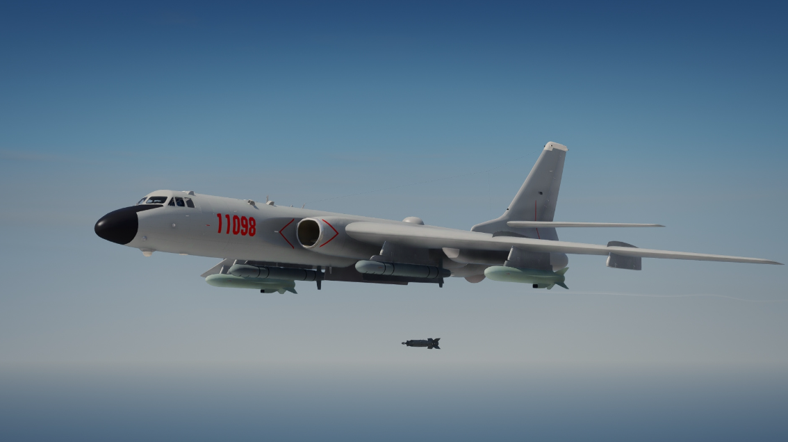 南海突发:轰6k低空突进美航母防御圈,开启火控雷达和模拟攻击