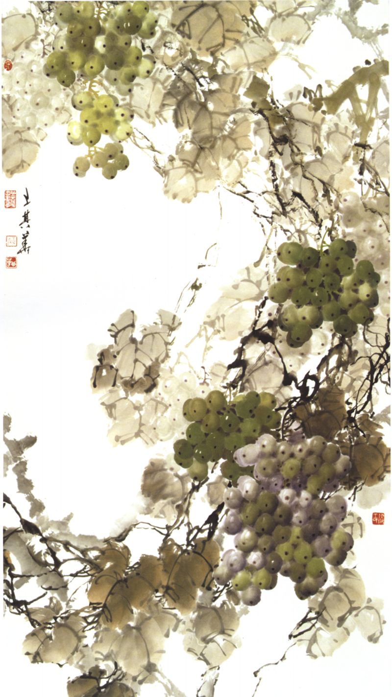 画家王其华—笔下的葡萄气韵生动 风格独特