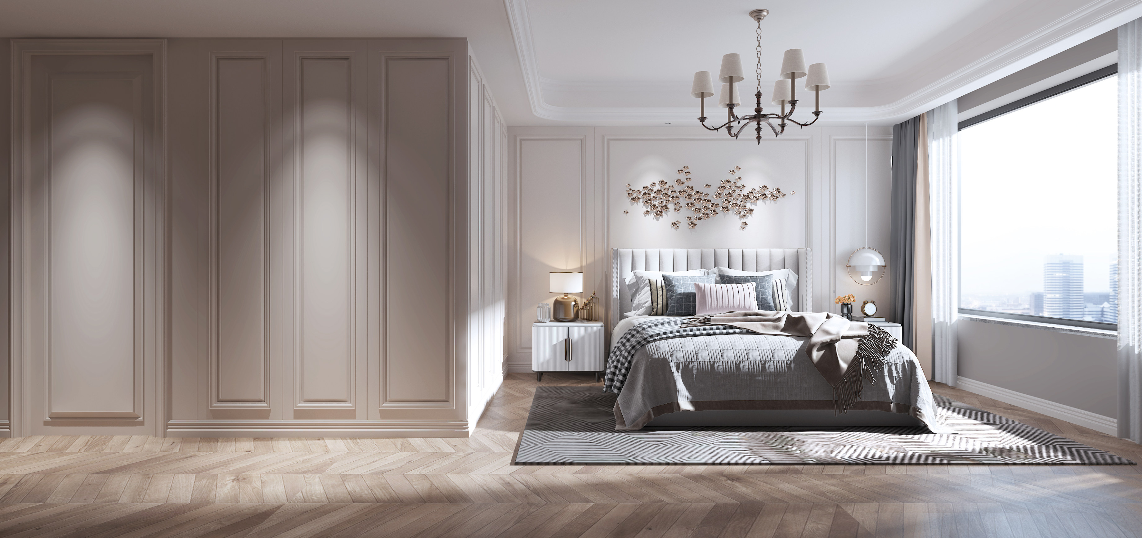 万科金域国际230平米现代美式风格复式楼装修效果图