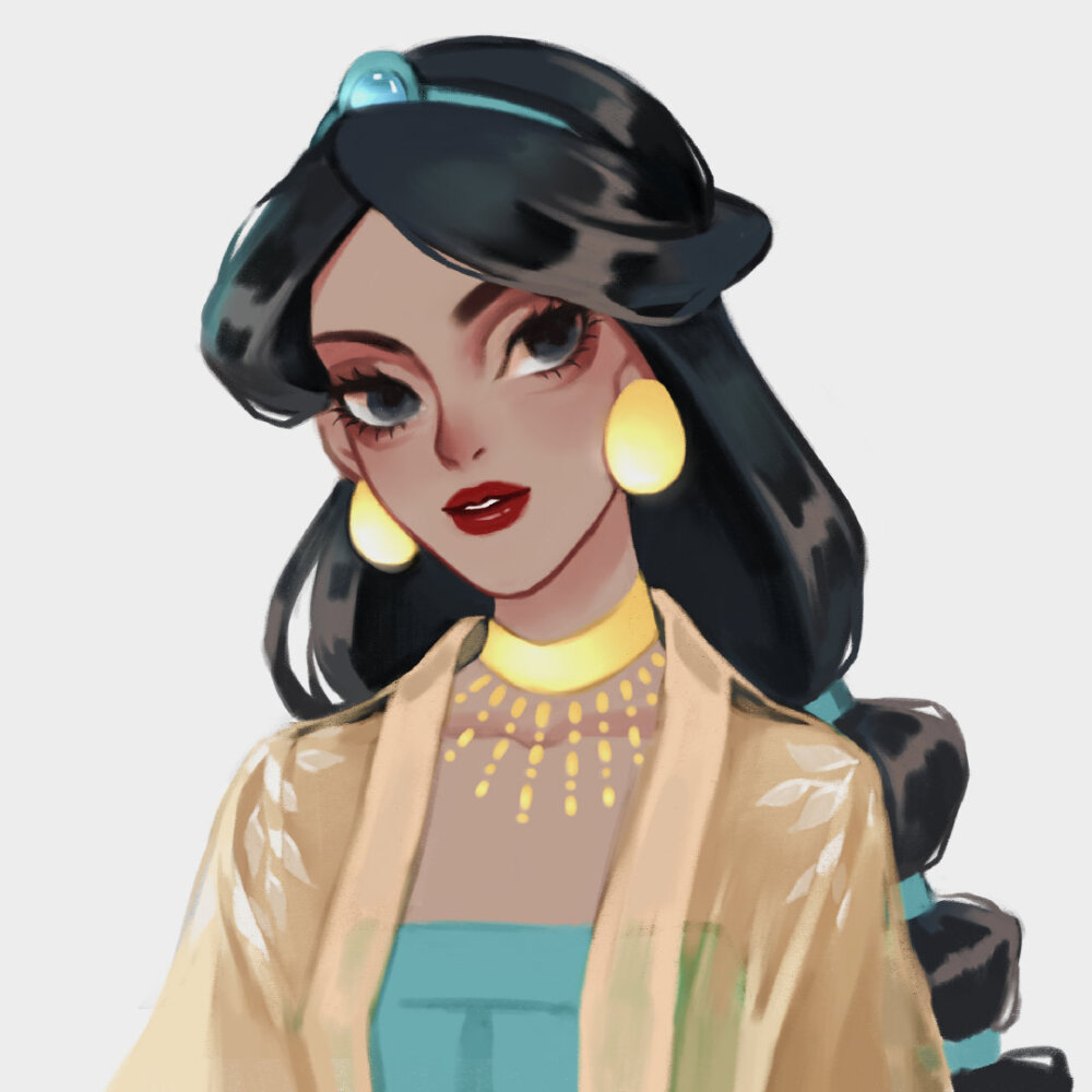 迪士尼公主中国风,宫廷版汉服,白雪高贵冷艳,爱丽儿清纯