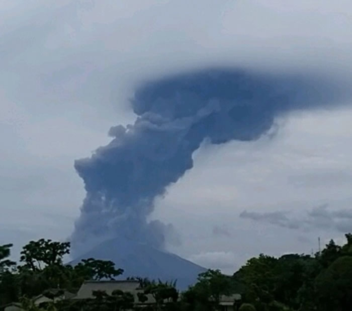 日本九州雾岛山新燃岳火山喷发,竟然喷出一只猫