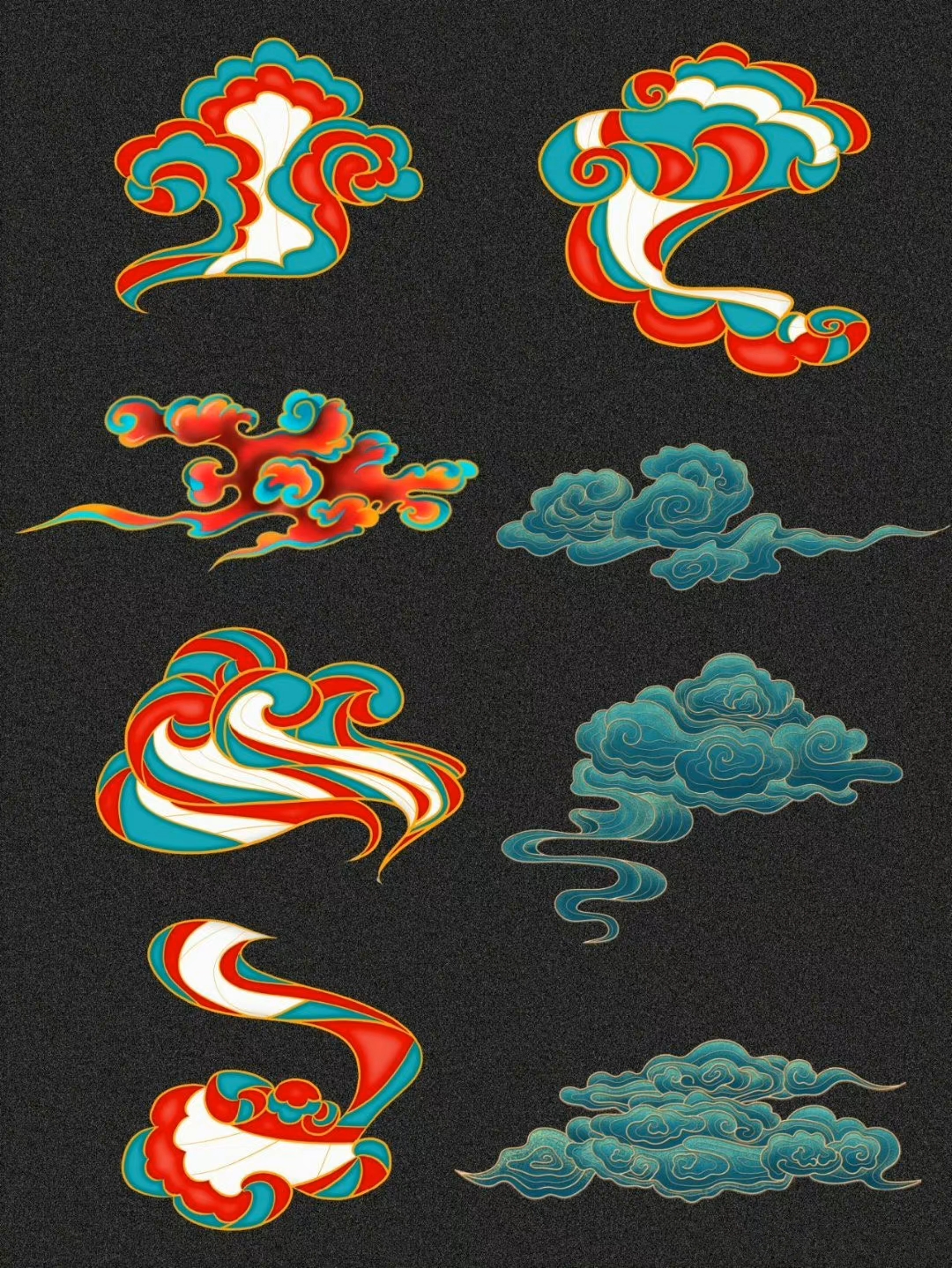 磨金石干货分享敦煌素材飞天鹿花纹祥云