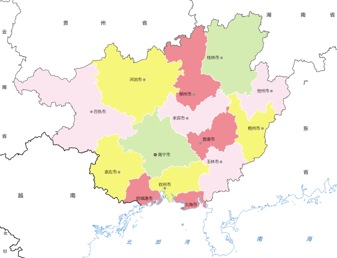 广西周边省份地图图片