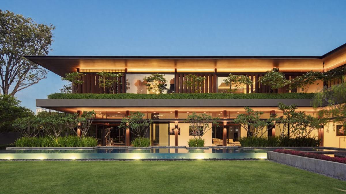 新加坡热带度假别墅:现代设计与自然融合的豪华住宅