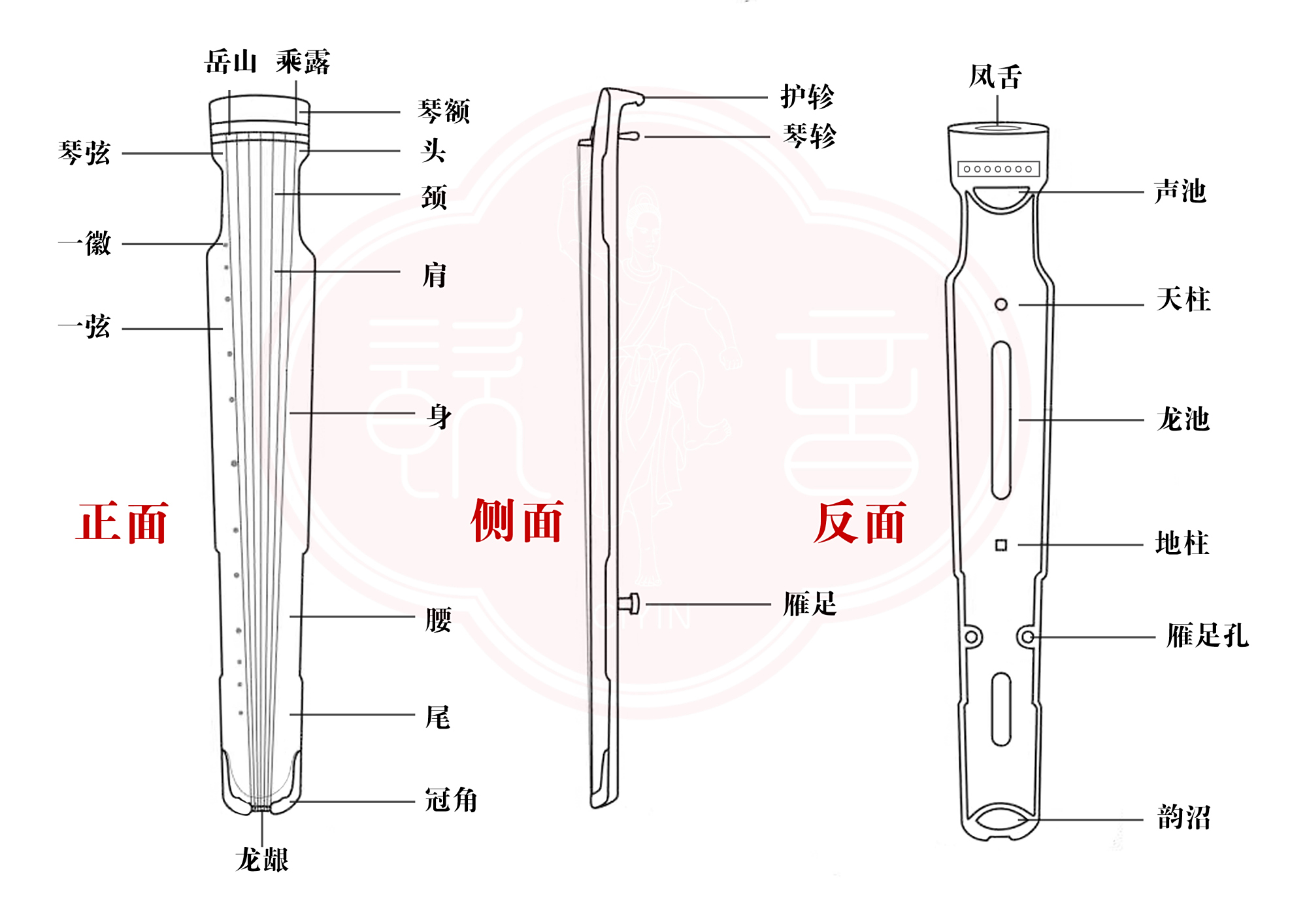 一图详解:古琴的结构有哪些?