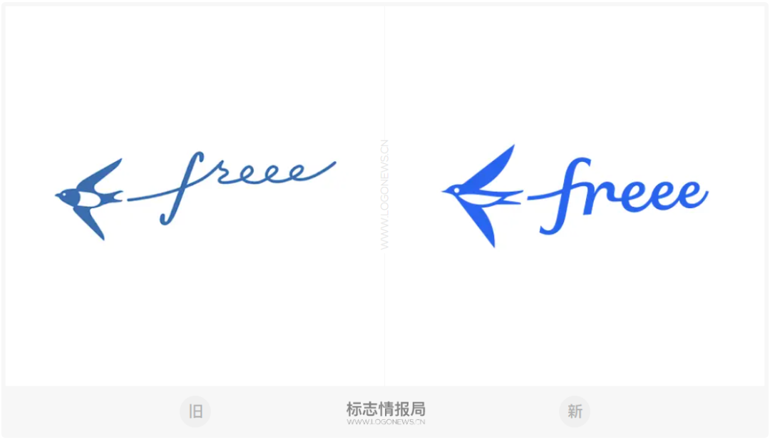 日本freee 67「优雅的燕子」 更换新logo-爱标志网