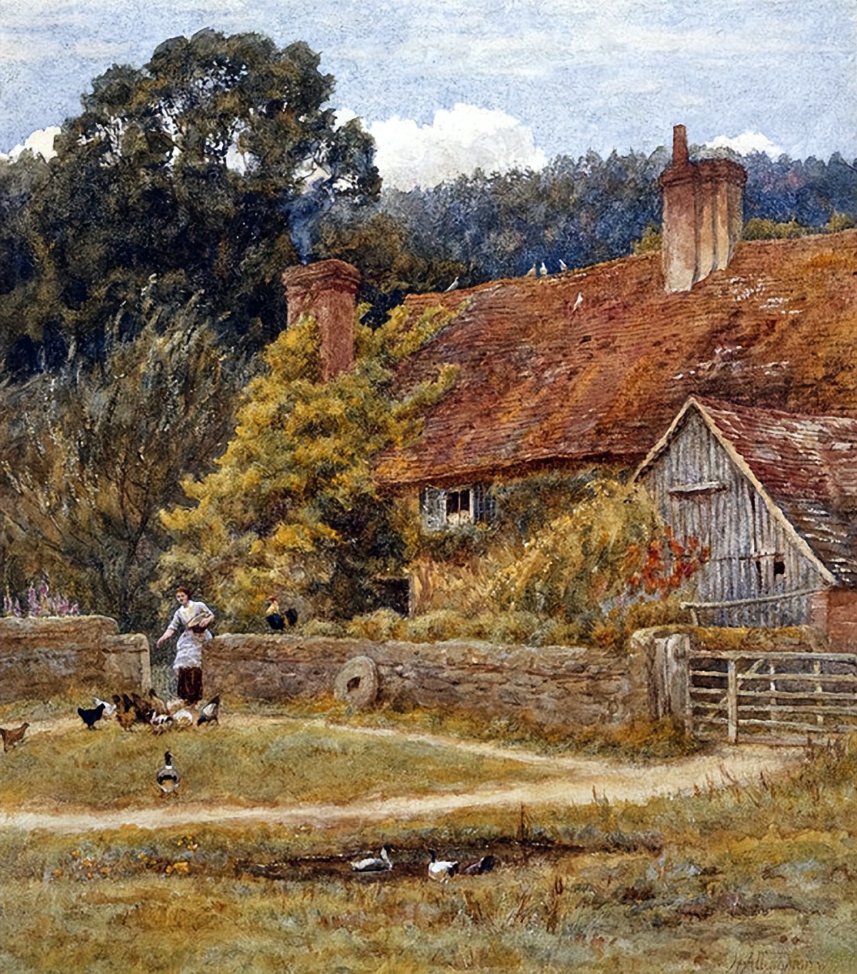 英国女画家helen allingham《乡村岁月》作品