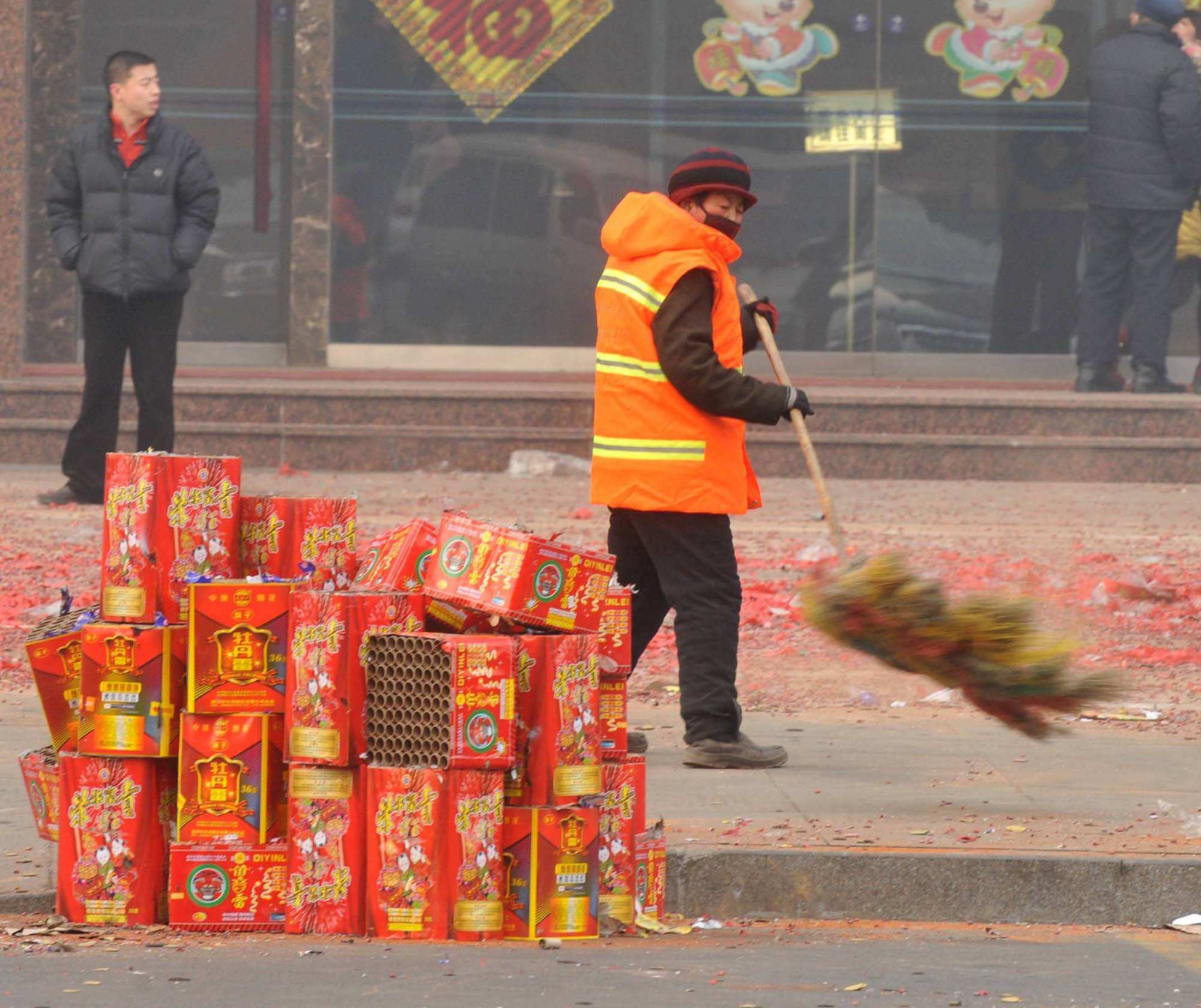 过年放炮照片图片