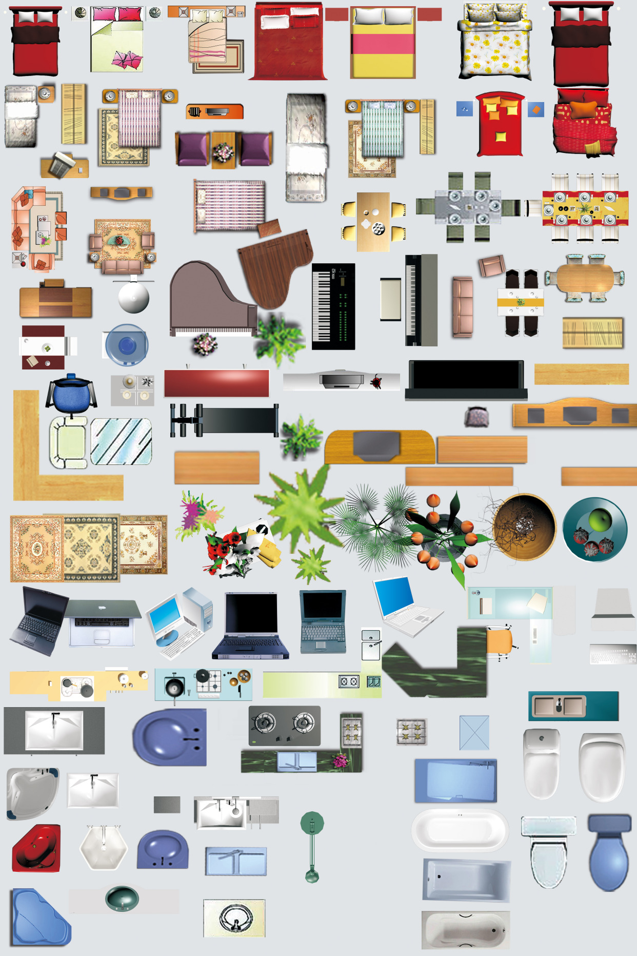 「素材推荐」最新室内设计ps彩屏图平立面家具psd素材|要不要?