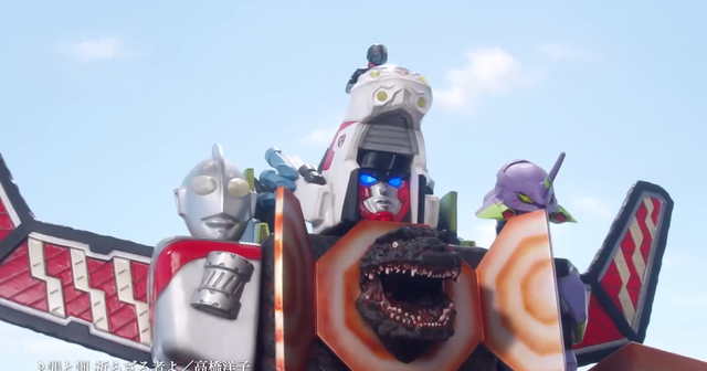 哥斯拉奥特曼初号机假面骑士合体?新宇宙机器人模玩