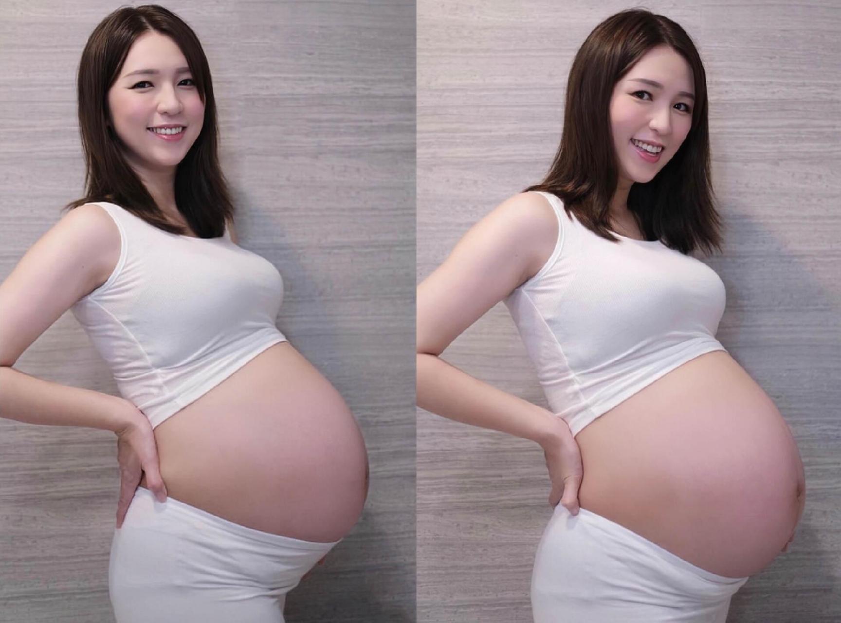 tvb知名童颜女神怀孕九个月临盆在即,巨大孕肚引热议  未经授权严禁