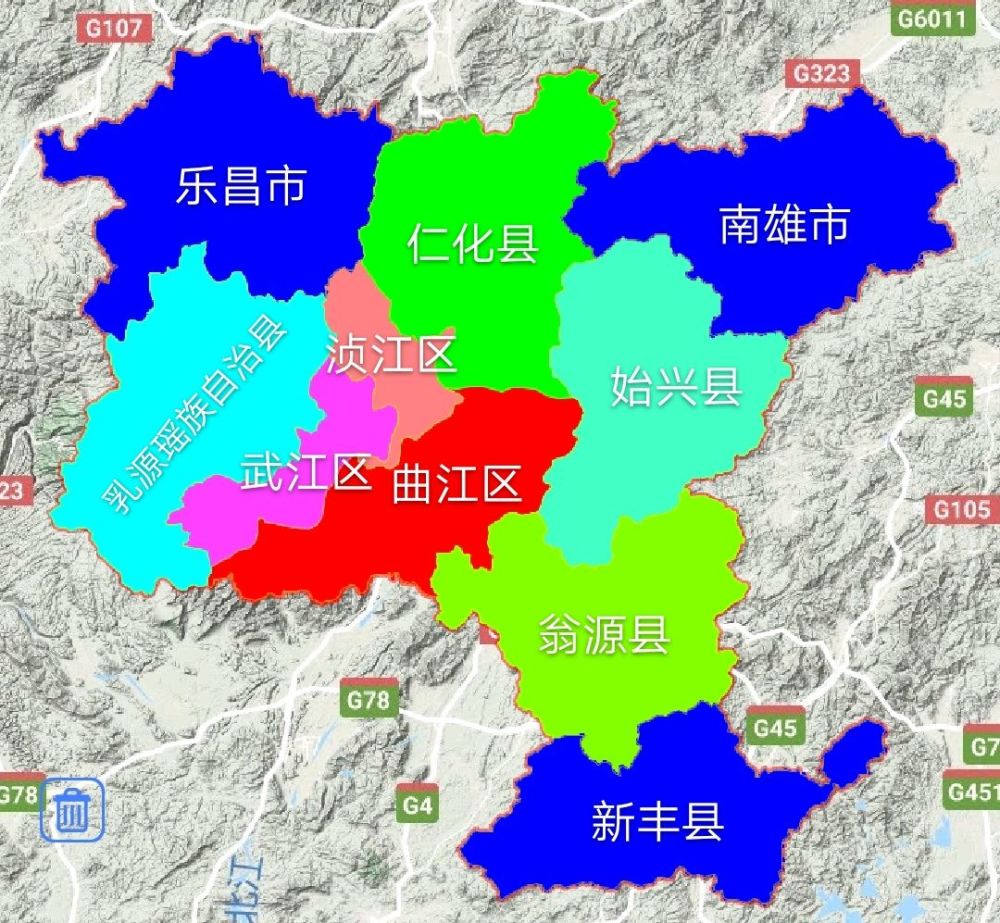 韶关地理位置地图图片