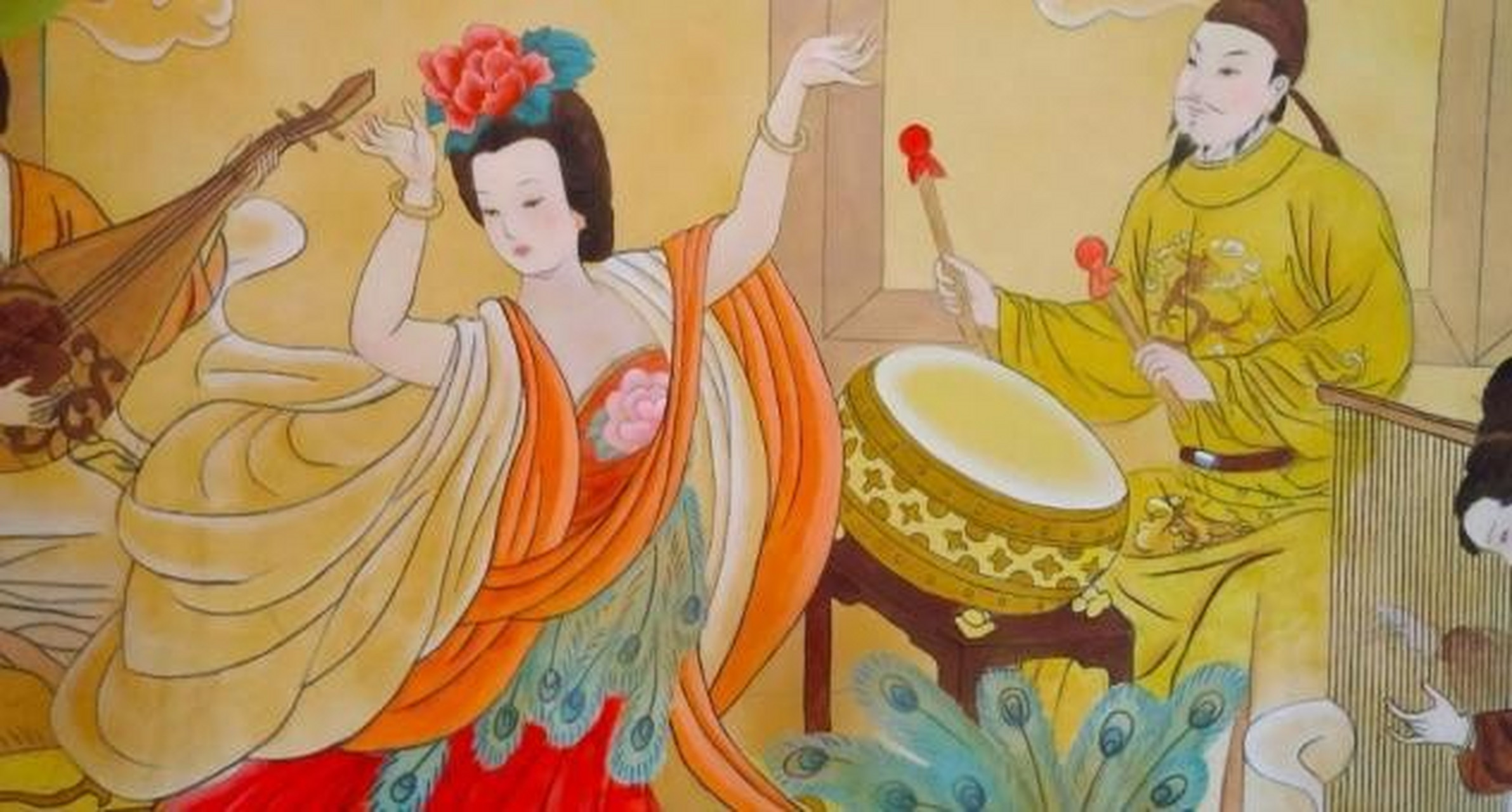 唐玄宗看见美艳的杨玉环后茶饭不思,叫来寿王:"你娘病逝,我难以寝食