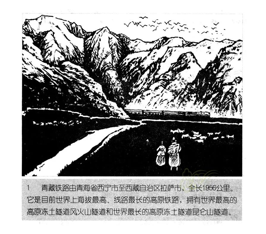 青藏铁路精神画图片