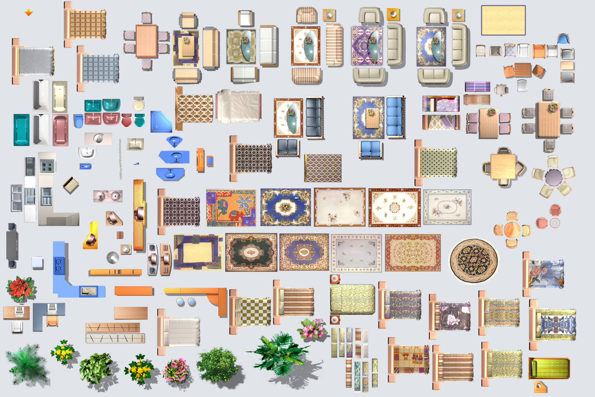 「素材推荐」最新室内设计ps彩屏图平立面家具psd素材|要不要?