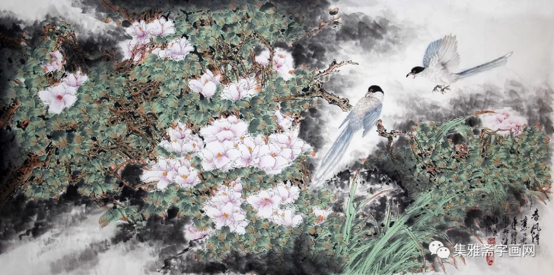 韦仲传花鸟画作品赏析:笔墨浓郁,格调高雅,情境优美