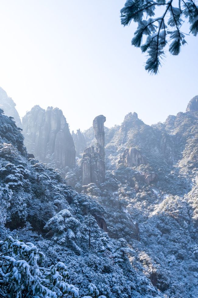 上饶三清山雪景图片