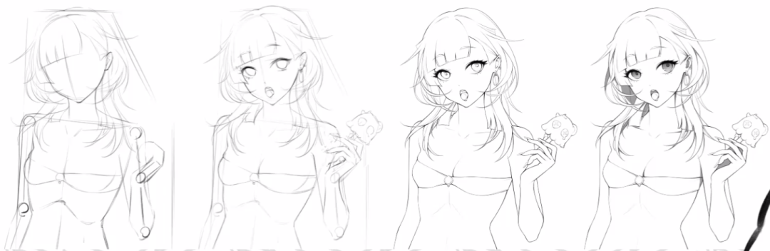 人物脸型辅助线画法