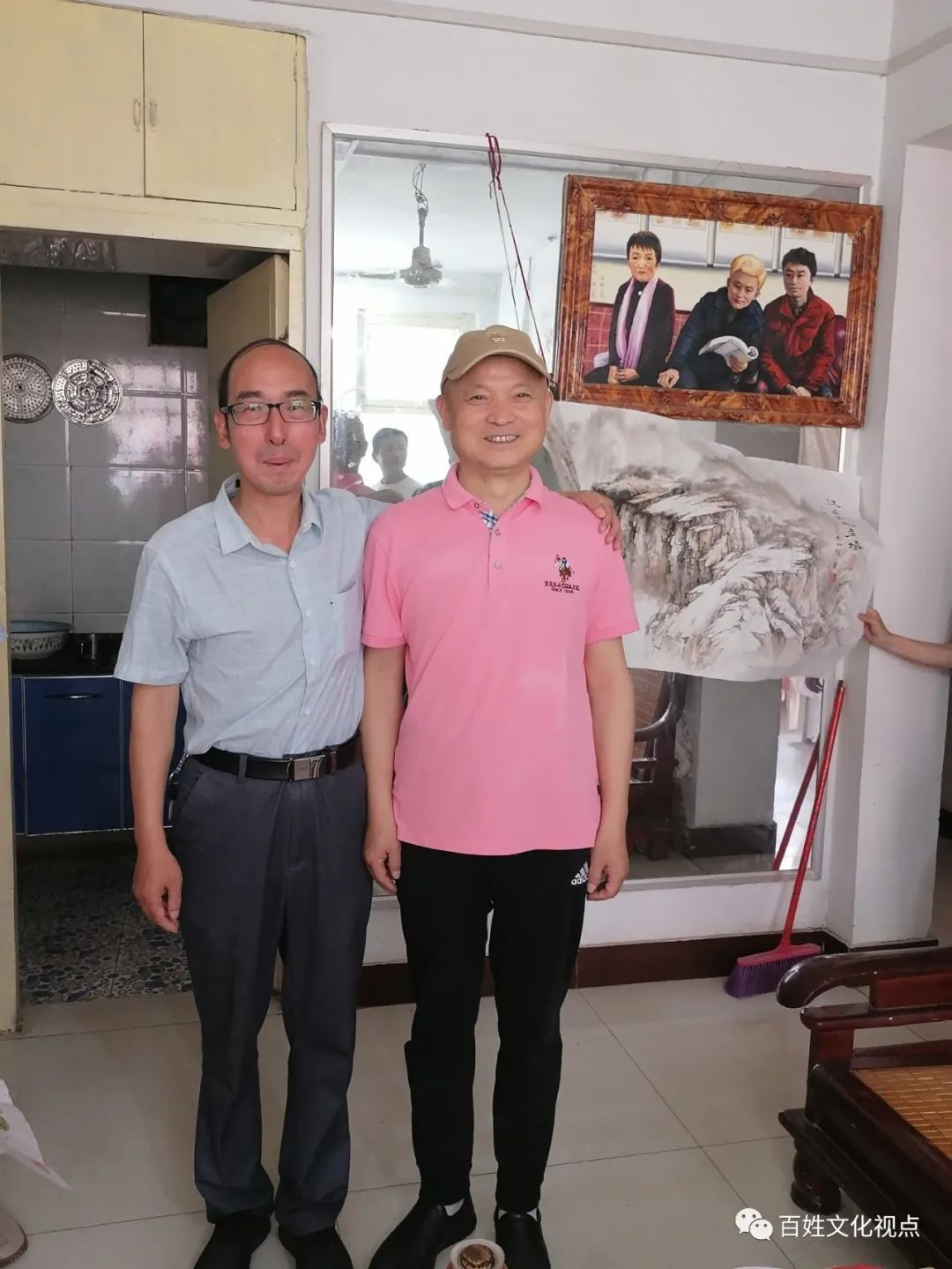 马士龙国画鸡赠贺曹会林晚辈新婚之喜,附谢先莹国画《福禄大吉》