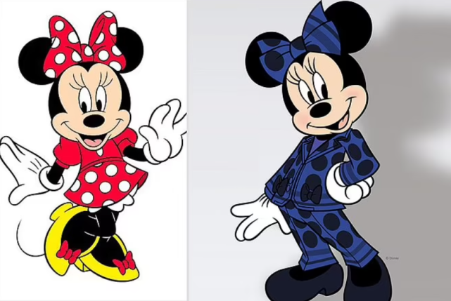 米妮被巴黎迪士尼换装穿上大牌设计师的深蓝长裤引发极大愤怒