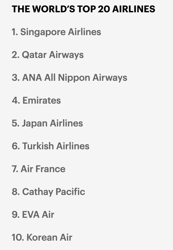 新加坡航空成为2023年全球最佳航空公司,打败325家航空公司