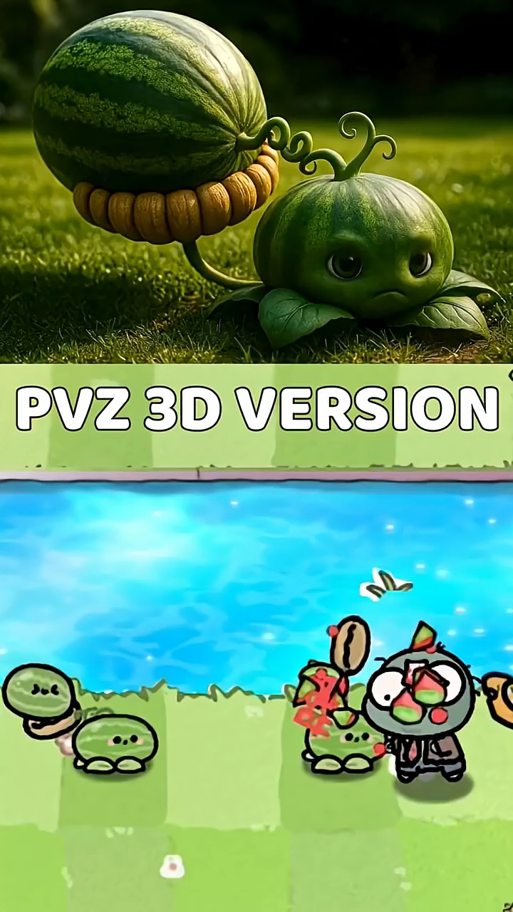 植物大战僵尸3d版和幼儿园版 西瓜投手