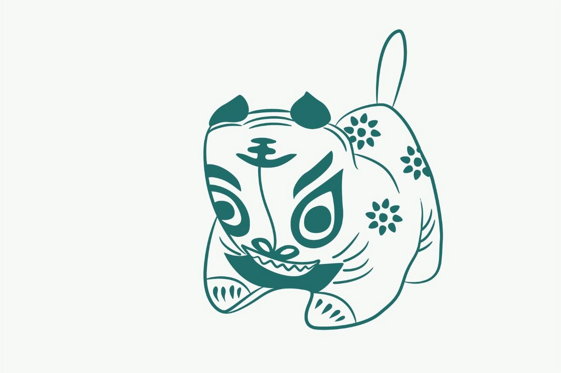 国风logo设计,插画分享,传统文化布老虎.