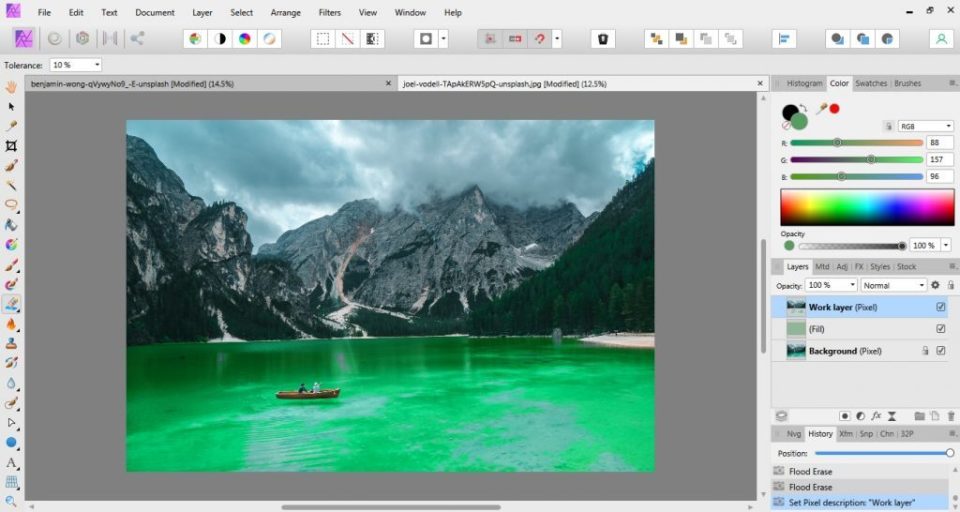 如何在 affinity photo 中使用橡皮擦工具