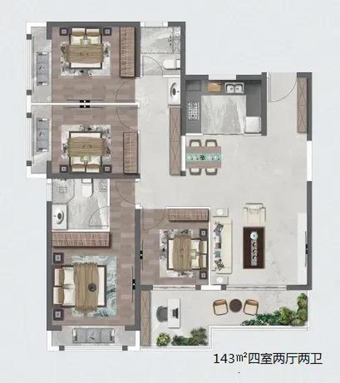 完美的动静分离户型,小清新气质缓缓流淌!