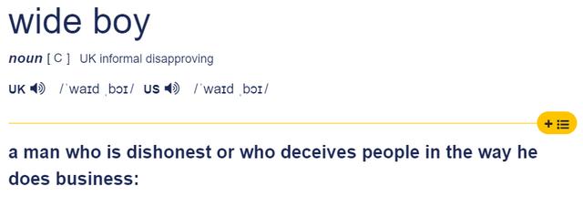 wide是"宽的" boy是"男孩",那么wide boy是什么意思?