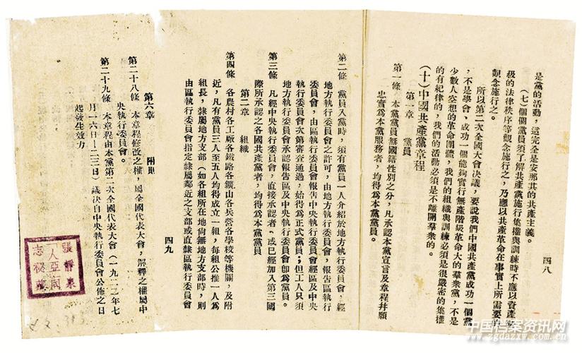 党的什么上诞生了我们党历史上的第一部党章