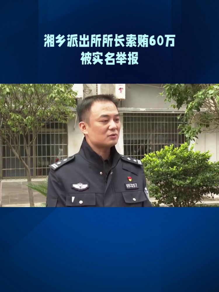 湖南湘乡一派出所所长被举报索贿60多万元,已被免去职务,社会,政法,好看视频