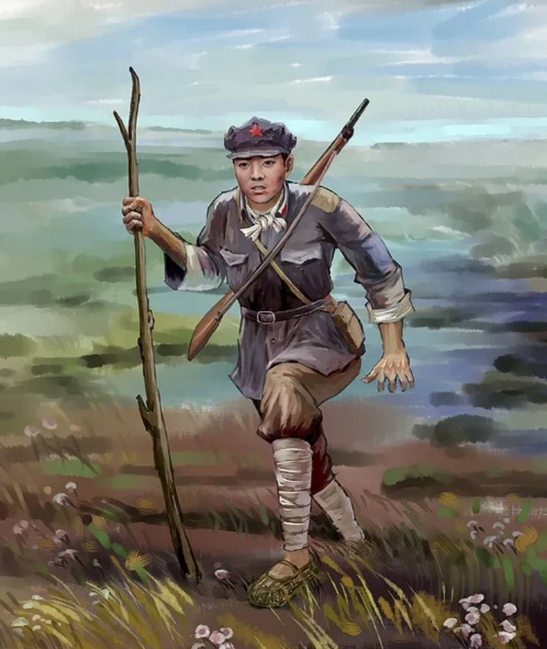 1935年,一个十三岁的小红军战士在长征的路上突然尿急,茫茫草地他找了