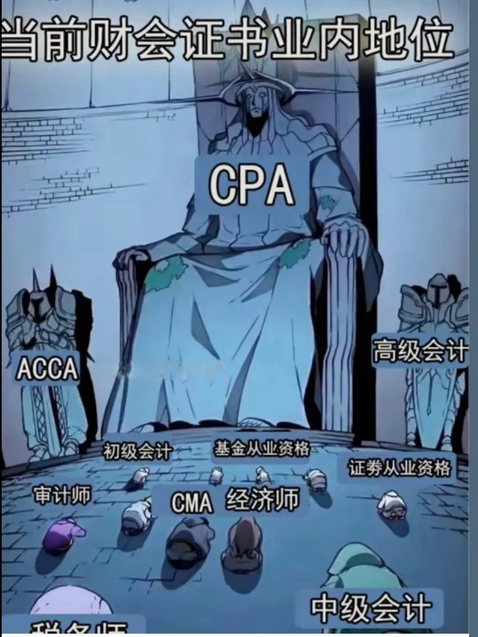 听说,  这是当前财会证书业内的地位图,  你认为形象吗?