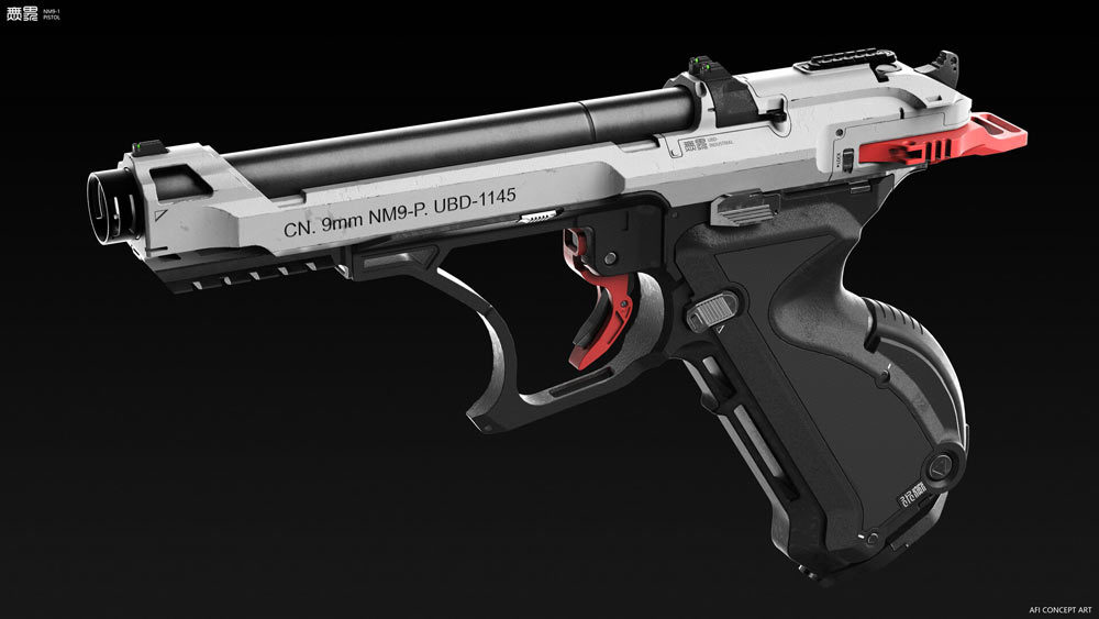 中国画家创作"水燕"科幻手枪 从艺术角度结构枪械 开拓新思路