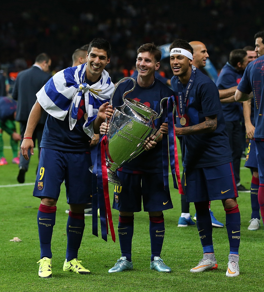 3人共251球!巴萨msn无愧历史最佳,梅西104球居首,内马尔第2