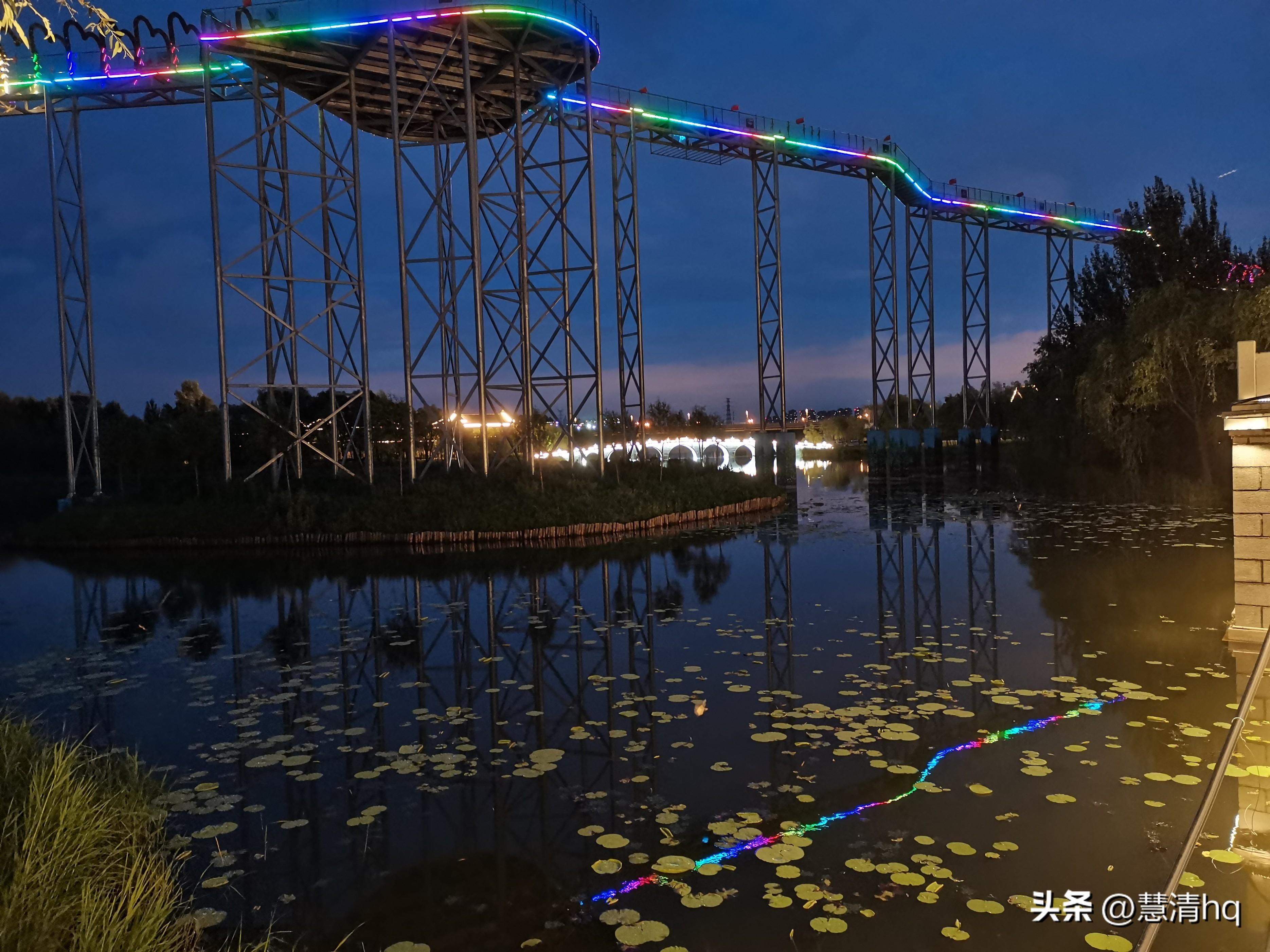 长春北湖夜晚灯光秀,美不美自己看