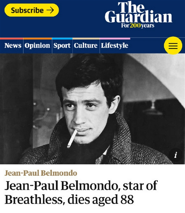 法国最丑的美男子：传奇演员让-保罗·贝尔蒙多去世