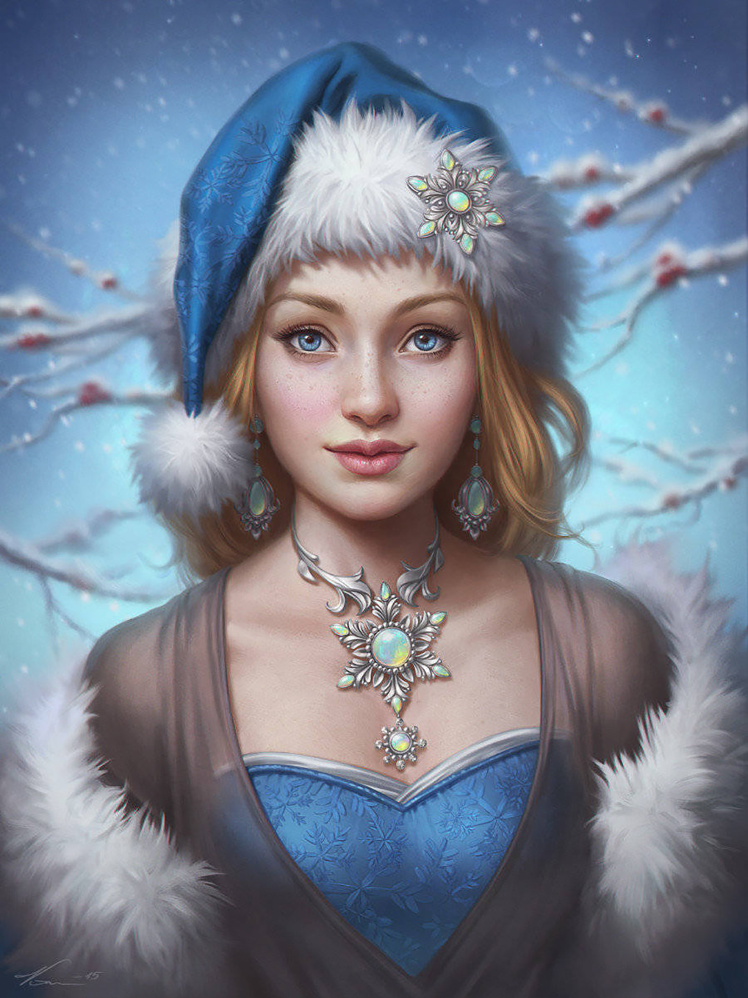 厚涂风格的cg游戏人物插画,画面干净得像雨后的彩虹