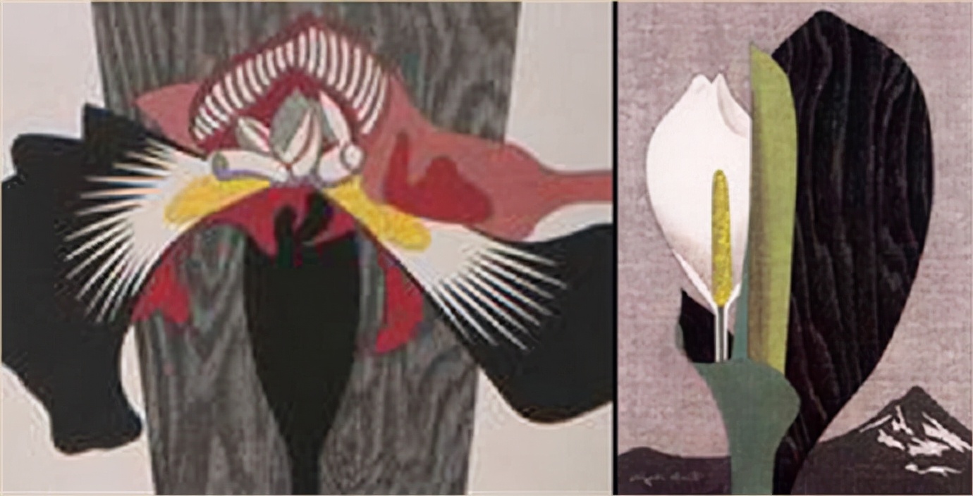 日本近代版画大师斋藤清猫,静物系列版画作品