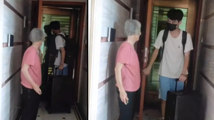 超暖心!男孩放假回家奶奶给开门,进门后一个动作惹人泪目!