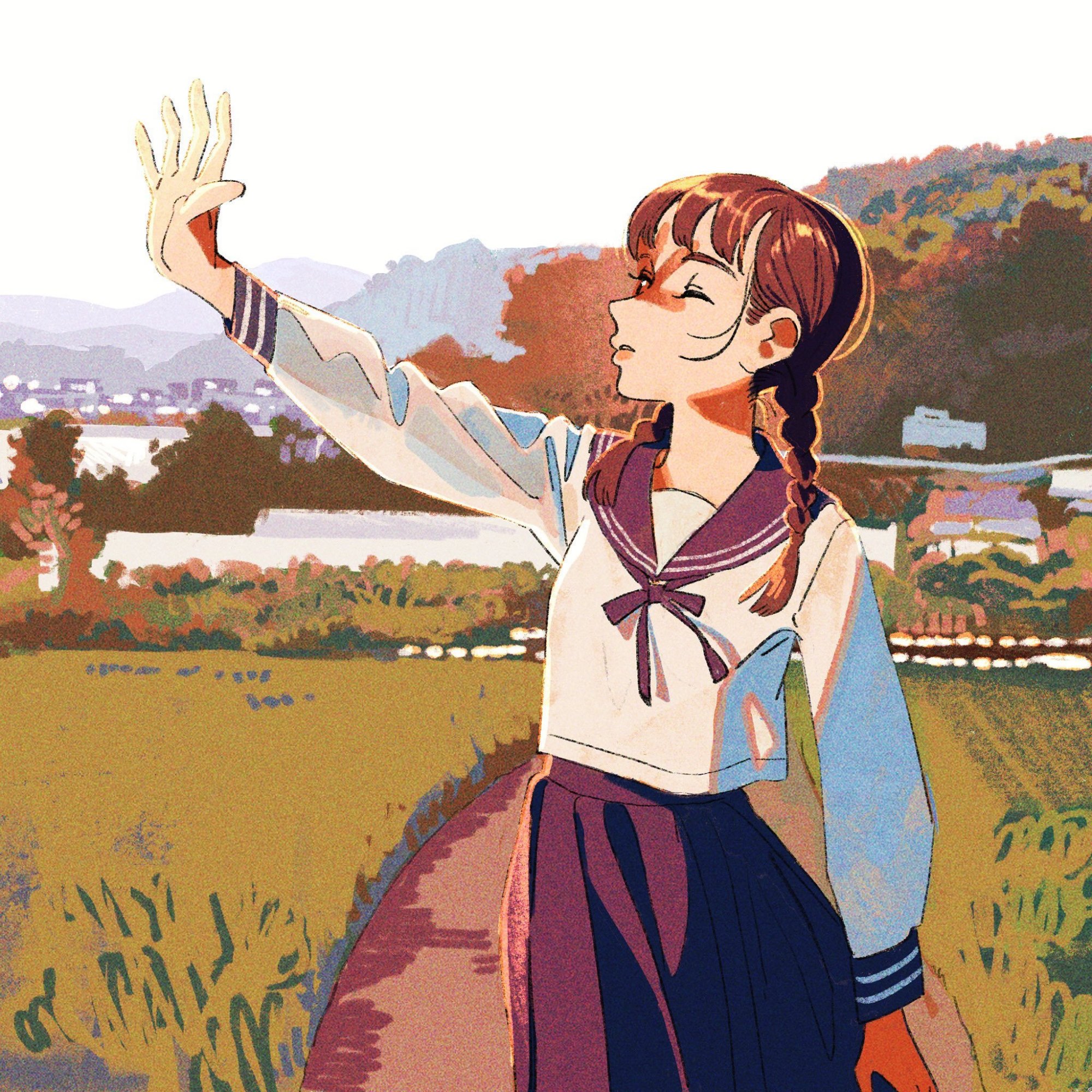 复古感的动漫美少女插画,第一眼就被惊艳到了