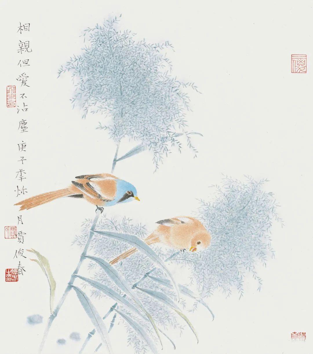 「津门网」清新淡雅天然饰——贾俊春花鸟画