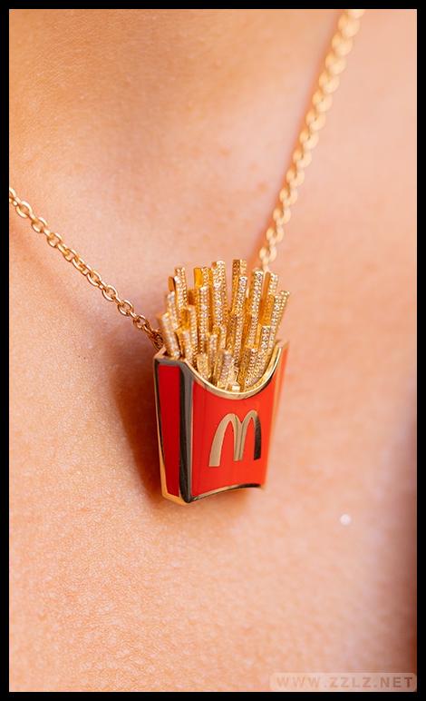 创意薯条黄金吊坠项链饰品设计欣赏